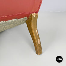 Charger l'image dans la galerie, Chaise longue in pink satin and golden wood, 1800s