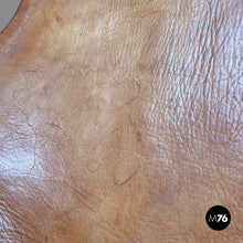 Charger l'image dans la galerie, Brown leather swivel chairs with wheels, 1950s