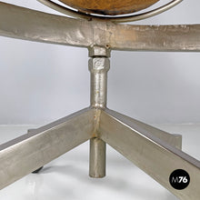 Charger l'image dans la galerie, Brown leather swivel chairs with wheels, 1950s