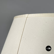 画像をギャラリービューアに読み込む, Round floor lamps in white fabric and brass by Lam Bologna, 1960s