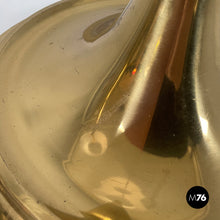 画像をギャラリービューアに読み込む, Round floor lamps in white fabric and brass by Lam Bologna, 1960s