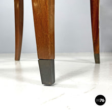 画像をギャラリービューアに読み込む, White leather and wood chairs by Giovanni Gariboldi, 1940s