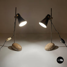 Carica l'immagine nel visualizzatore di Gallery, Brass and onyx table lamps LTA1 Sasso by Luigi Caccia Dominioni for Azucena, 1950