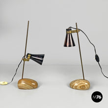 Carica l'immagine nel visualizzatore di Gallery, Brass and onyx table lamps LTA1 Sasso by Luigi Caccia Dominioni for Azucena, 1950