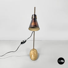 Carica l'immagine nel visualizzatore di Gallery, Brass and onyx table lamps LTA1 Sasso by Luigi Caccia Dominioni for Azucena, 1950