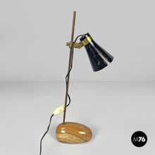 Carica l'immagine nel visualizzatore di Gallery, Brass and onyx table lamps LTA1 Sasso by Luigi Caccia Dominioni for Azucena, 1950