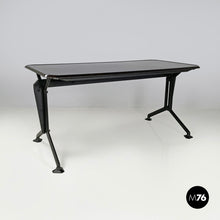将图片加载到图库查看器,Black metal and laminate desk Arco by BBPR for Olivetti, 1960s