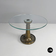 画像をギャラリービューアに読み込む, Coffee table in brass and glass by Luciano Frigerio for Frigerio, 1980s