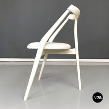 画像をギャラリービューアに読み込む, White wood and fabric chairs, 1960s