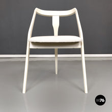 画像をギャラリービューアに読み込む, White wood and fabric chairs, 1960s