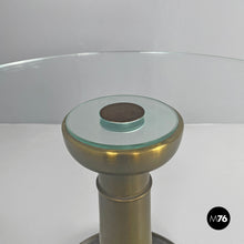 画像をギャラリービューアに読み込む, Coffee table in brass and glass by Luciano Frigerio for Frigerio, 1980s