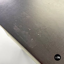 画像をギャラリービューアに読み込む, Desk in light blue metal and black leather top, 1960s