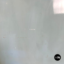 画像をギャラリービューアに読み込む, Desk in light blue metal and black leather top, 1960s