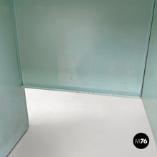 画像をギャラリービューアに読み込む, Desk in light blue metal and black leather top, 1960s