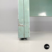 画像をギャラリービューアに読み込む, Desk in light blue metal and black leather top, 1960s