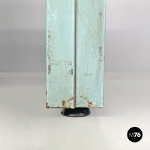 画像をギャラリービューアに読み込む, Desk in light blue metal and black leather top, 1960s