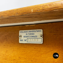 画像をギャラリービューアに読み込む, Light blue laminate and solid wood desk, with drawer, 1960s