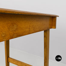 画像をギャラリービューアに読み込む, Light blue laminate and solid wood desk, with drawer, 1960s