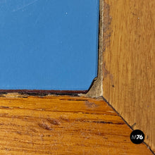 画像をギャラリービューアに読み込む, Light blue laminate and solid wood desk, with drawer, 1960s