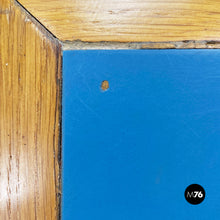 画像をギャラリービューアに読み込む, Light blue laminate and solid wood desk, with drawer, 1960s