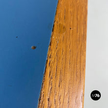 画像をギャラリービューアに読み込む, Light blue laminate and solid wood desk, with drawer, 1960s