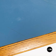画像をギャラリービューアに読み込む, Light blue laminate and solid wood desk, with drawer, 1960s