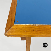画像をギャラリービューアに読み込む, Light blue laminate and solid wood desk, with drawer, 1960s