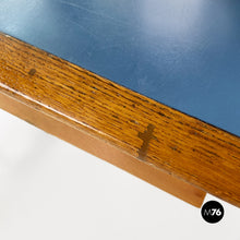 画像をギャラリービューアに読み込む, Light blue laminate and solid wood desk, with drawer, 1960s