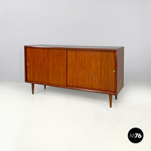 画像をギャラリービューアに読み込む, Wooden sideboard with brass handles, 1960s