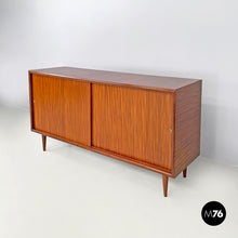 画像をギャラリービューアに読み込む, Wooden sideboard with brass handles, 1960s