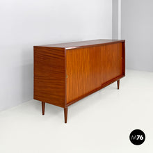 画像をギャラリービューアに読み込む, Wooden sideboard with brass handles, 1960s