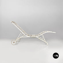Carica l'immagine nel visualizzatore di Gallery, White iron garden deck-chair or chaise longue, 1960s