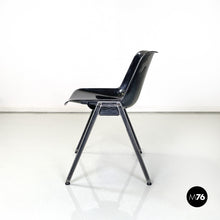 将图片加载到图库查看器,Black chairs Modus SM 203 by Osvaldo Borsani for Tecno, 1980s