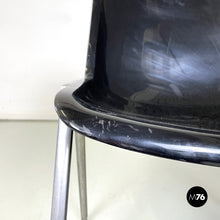 将图片加载到图库查看器,Black chairs Modus SM 203 by Osvaldo Borsani for Tecno, 1980s