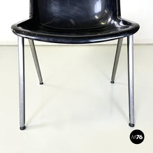 将图片加载到图库查看器,Black chairs Modus SM 203 by Osvaldo Borsani for Tecno, 1980s