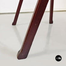 Load image into Gallery viewer, Wood and dark grey fabric chair with armrests, 1960s