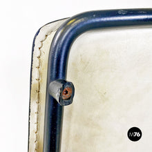 Load image into Gallery viewer, White leather and black metal folding chair, 1980s