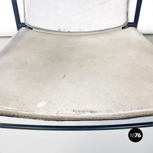 Load image into Gallery viewer, White leather and black metal folding chair, 1980s