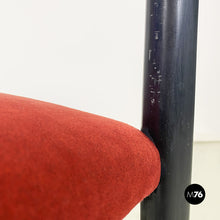 画像をギャラリービューアに読み込む, Black wood and red fabric Leggera chair by Gio Ponti for Cassina, 1951