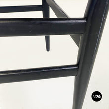 画像をギャラリービューアに読み込む, Black wood and red fabric Leggera chair by Gio Ponti for Cassina, 1951