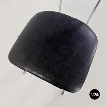 画像をギャラリービューアに読み込む, Steel and black leather chair by Alessandro Mendini for Zabro, 1980s