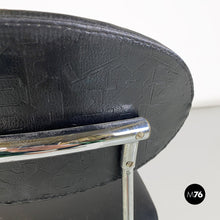 画像をギャラリービューアに読み込む, Steel and black leather chair by Alessandro Mendini for Zabro, 1980s