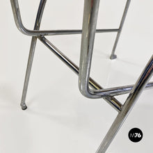 画像をギャラリービューアに読み込む, Steel and black leather chair by Alessandro Mendini for Zabro, 1980s