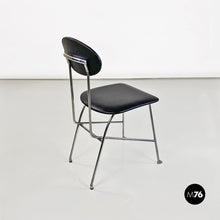 画像をギャラリービューアに読み込む, Steel and black leather chair by Alessandro Mendini for Zabro, 1980s