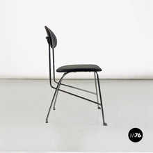 画像をギャラリービューアに読み込む, Steel and black leather chair by Alessandro Mendini for Zabro, 1980s
