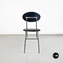 画像をギャラリービューアに読み込む, Steel and black leather chair by Alessandro Mendini for Zabro, 1980s