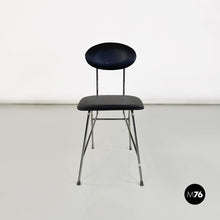画像をギャラリービューアに読み込む, Steel and black leather chair by Alessandro Mendini for Zabro, 1980s