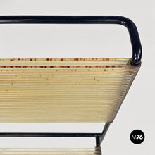 Charger l'image dans la galerie, Black metal and transparent plastic Spaghetti style chair, 1980s