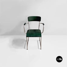 画像をギャラリービューアに読み込む, Metal and faux leather chairs by Maltoni Carlo Arredi Metallici, 1930s