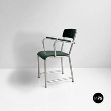 画像をギャラリービューアに読み込む, Metal and faux leather chairs by Maltoni Carlo Arredi Metallici, 1930s